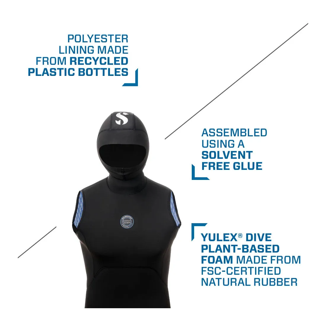 ScubaPro Everflex Yulex Dive Hooded Vest 5/3mm Men's Vest for SCUBA Diving