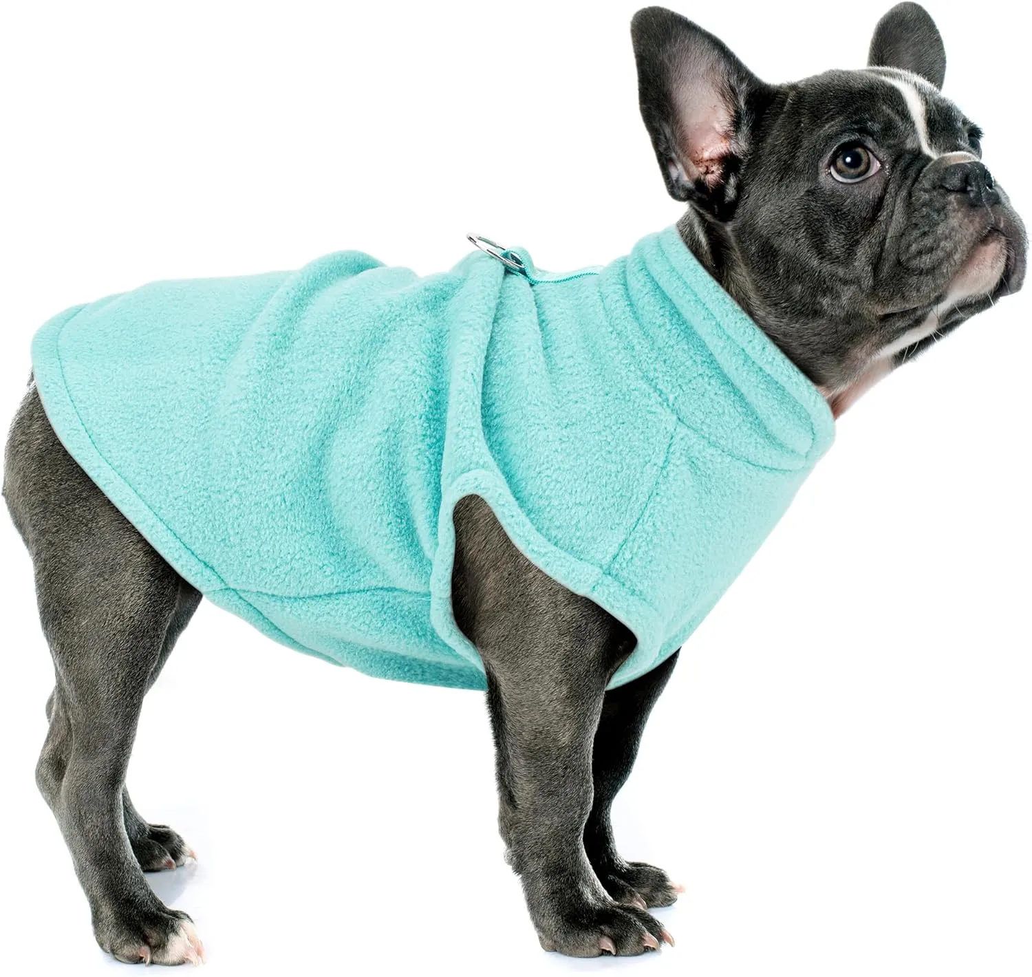 Sleeveless Pullover Fleece Vest for Small Dogs: Cozy Polyester Dog Jacket, Tank Top Sweater with Leash Ring and Armholes C Soft, Warm, and Easy-to-Wear Design for Everyday Comfort Turquoise L