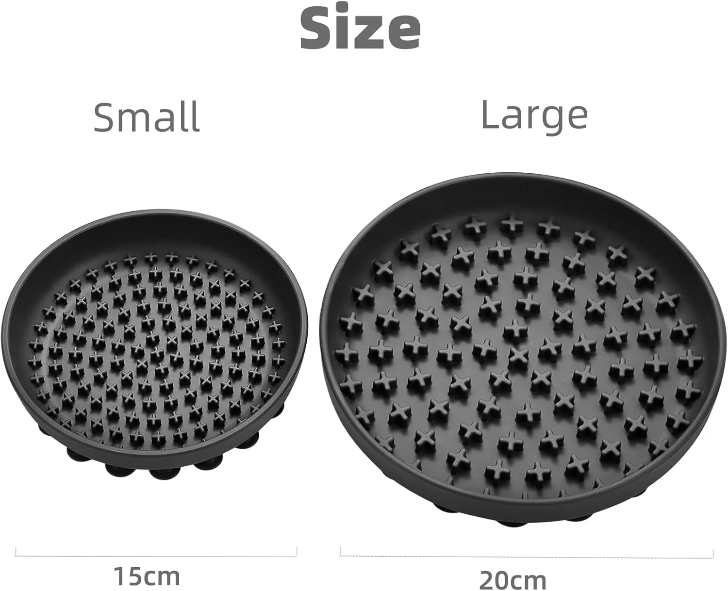 Slow Feeder,Cat Dog Help Slow Down Eating Speed Soft Silicone Rubber Cute Slow Feeder for Puppy/Cat/Dog (Small, Grey)
