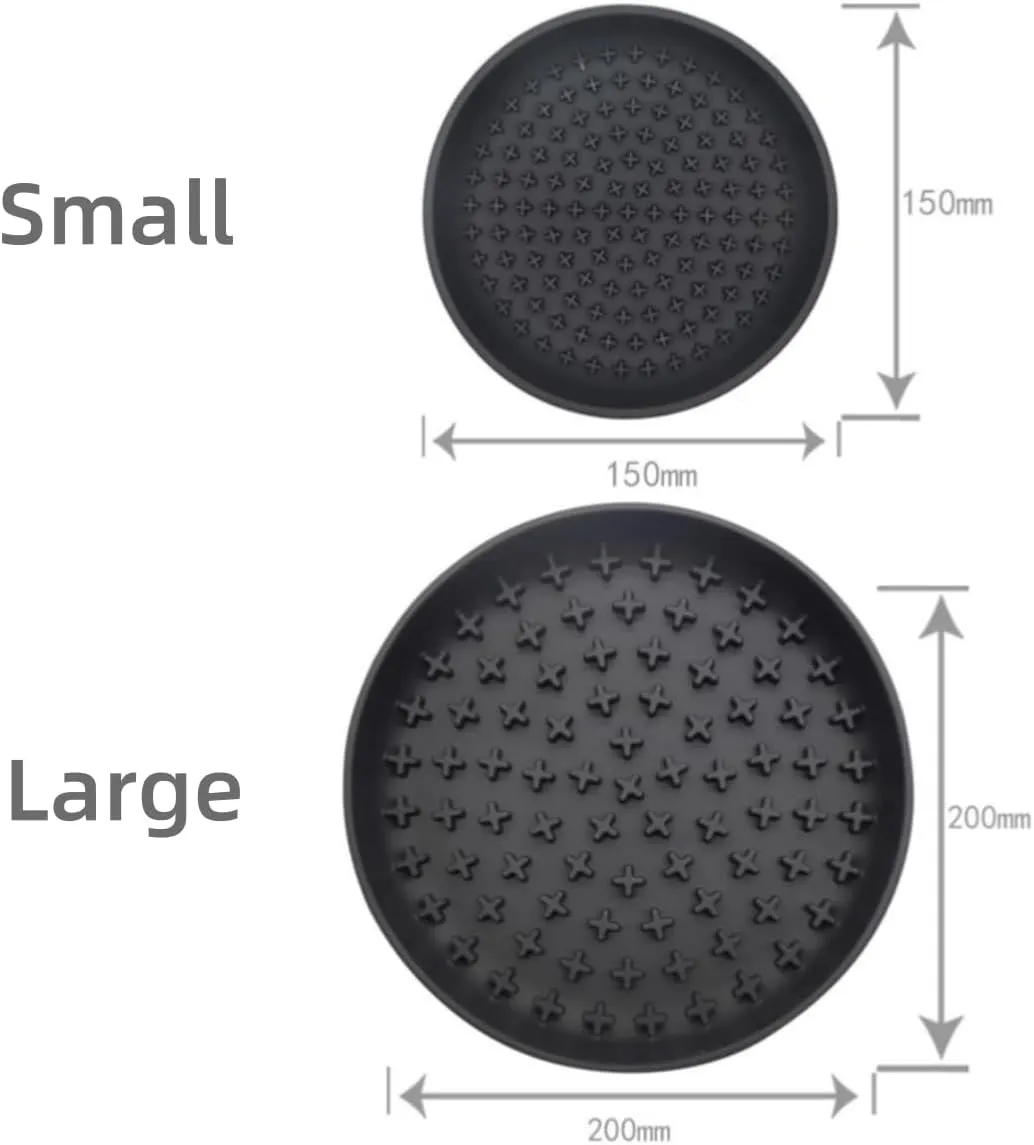 Slow Feeder,Cat Dog Help Slow Down Eating Speed Soft Silicone Rubber Cute Slow Feeder for Puppy/Cat/Dog (Small, Grey)