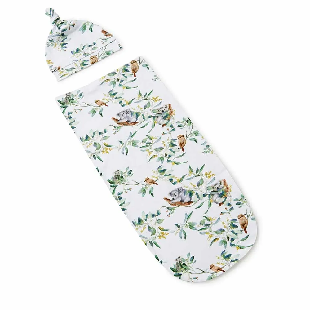 Snuggle Hunny Kids Snuggle Swaddle & Beanie Set - Eucalypt