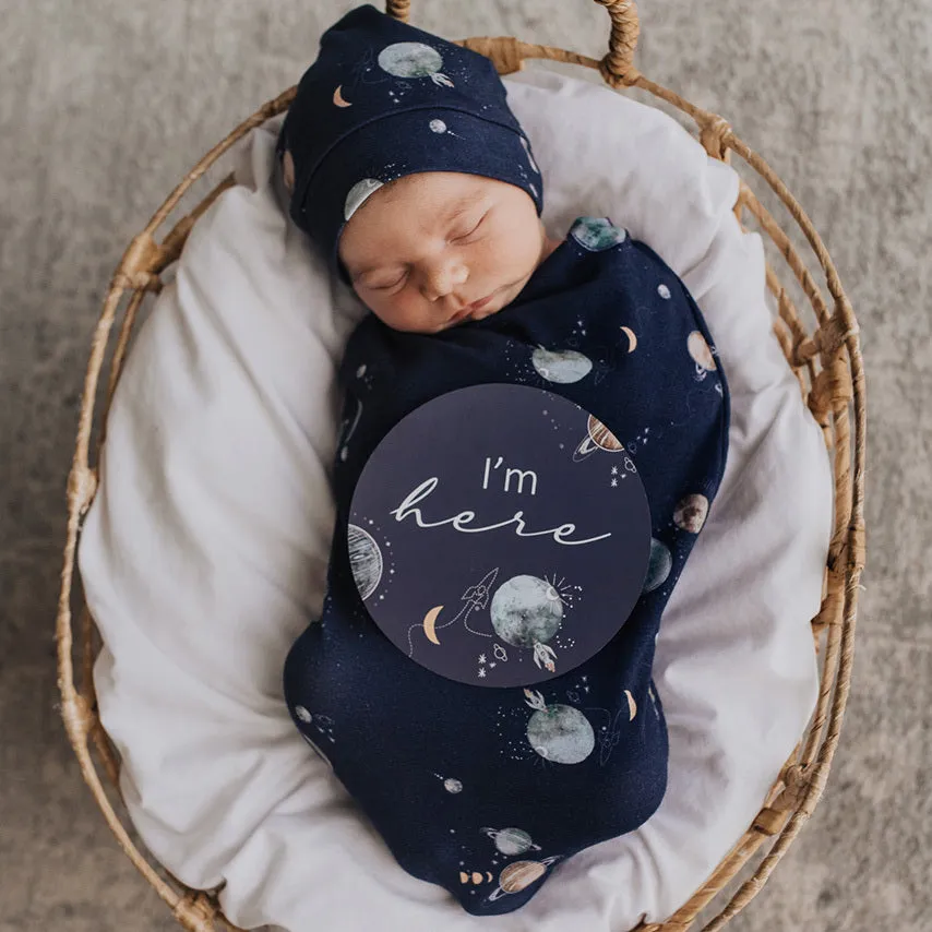 Snuggle Hunny Kids Snuggle Swaddle & Beanie Set - Milky Way