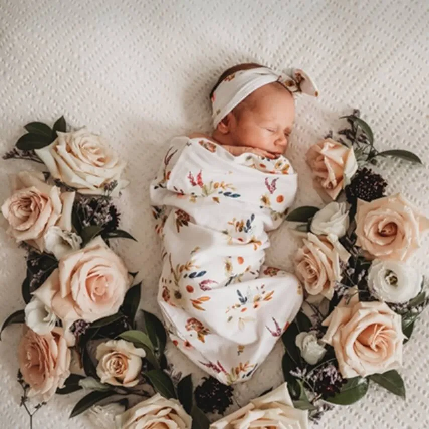 Snuggle Hunny Swaddle Sack & Top Knot Set