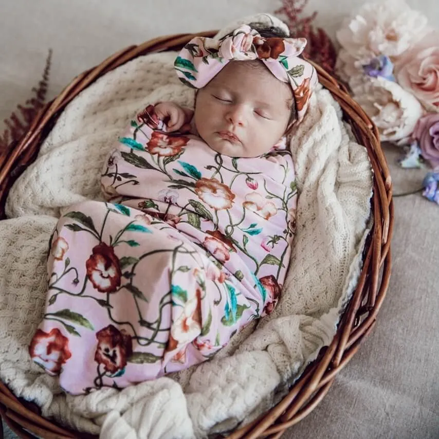 Snuggle Hunny Swaddle Sack & Top Knot Set