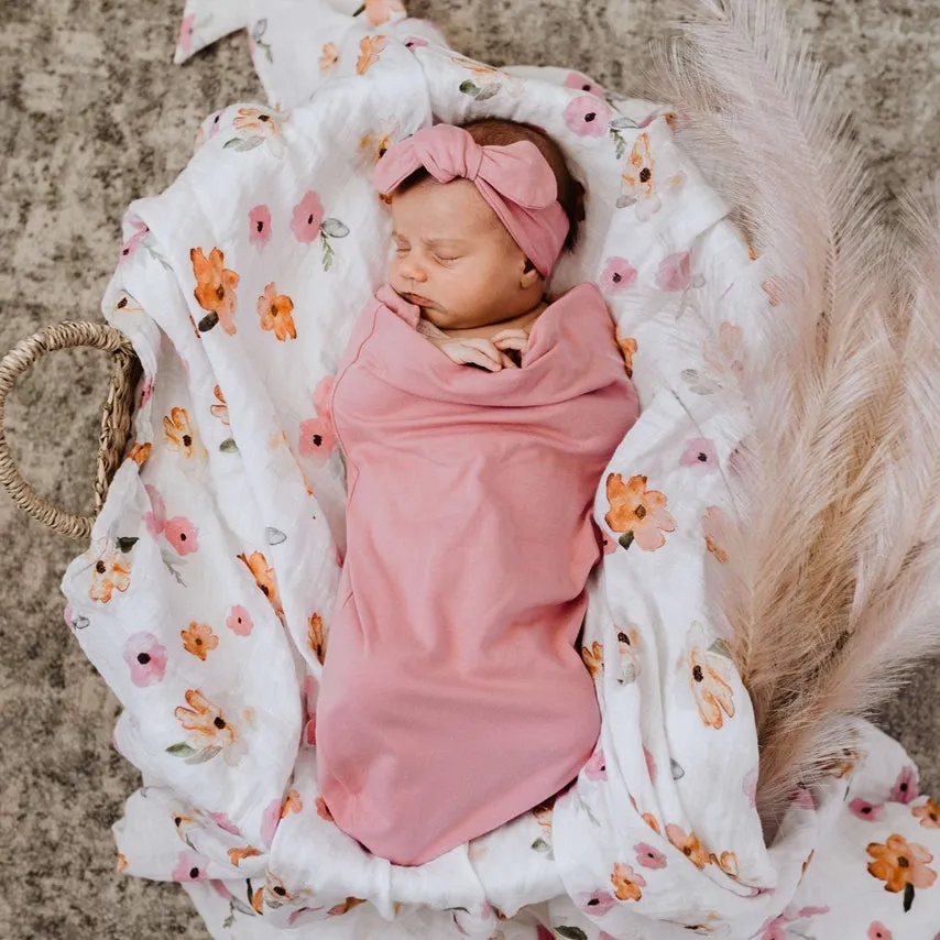 Snuggle Hunny Swaddle Sack & Top Knot Set