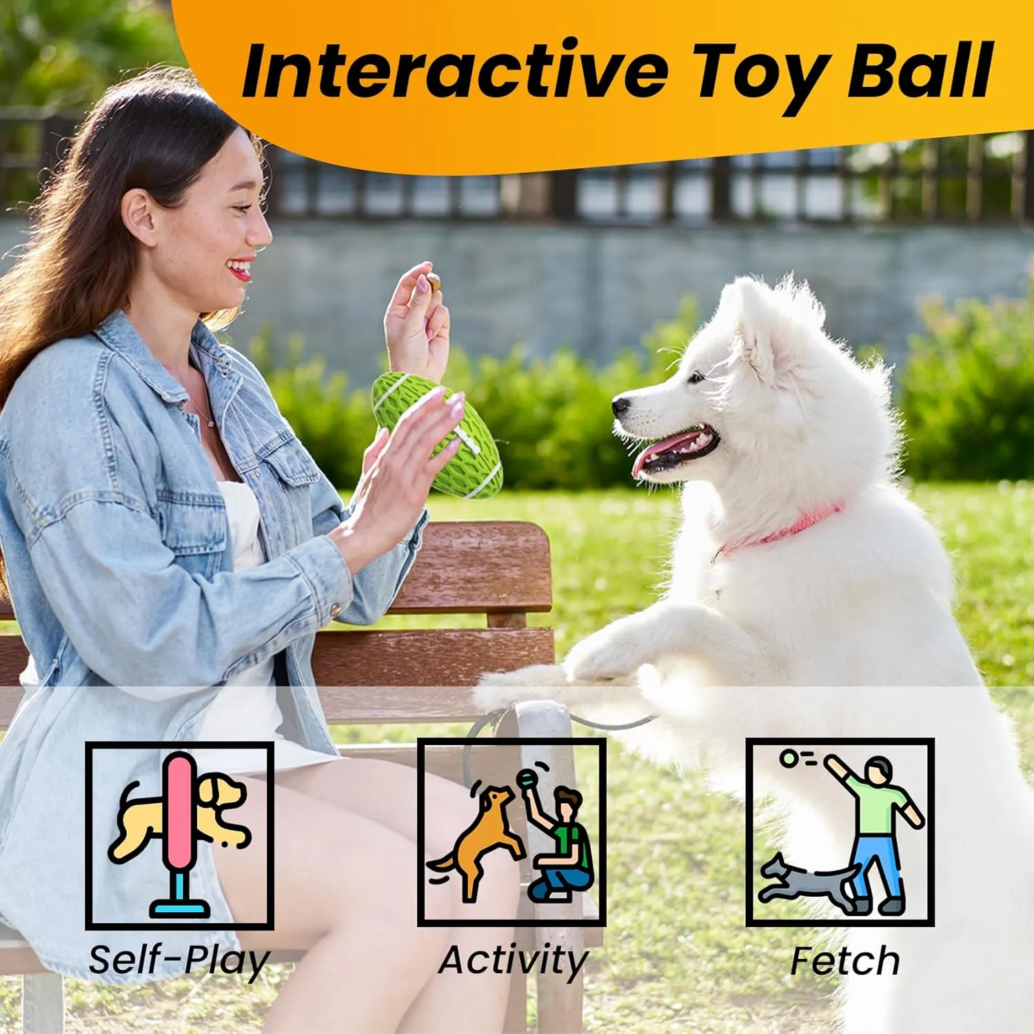 Squeaky Dog Football Toy, Rubber Dog Ball Toy for Aggressive Chewers, Tough Fetch Ball, Durable and Interactive for Medium Large Dogs, Green, Large