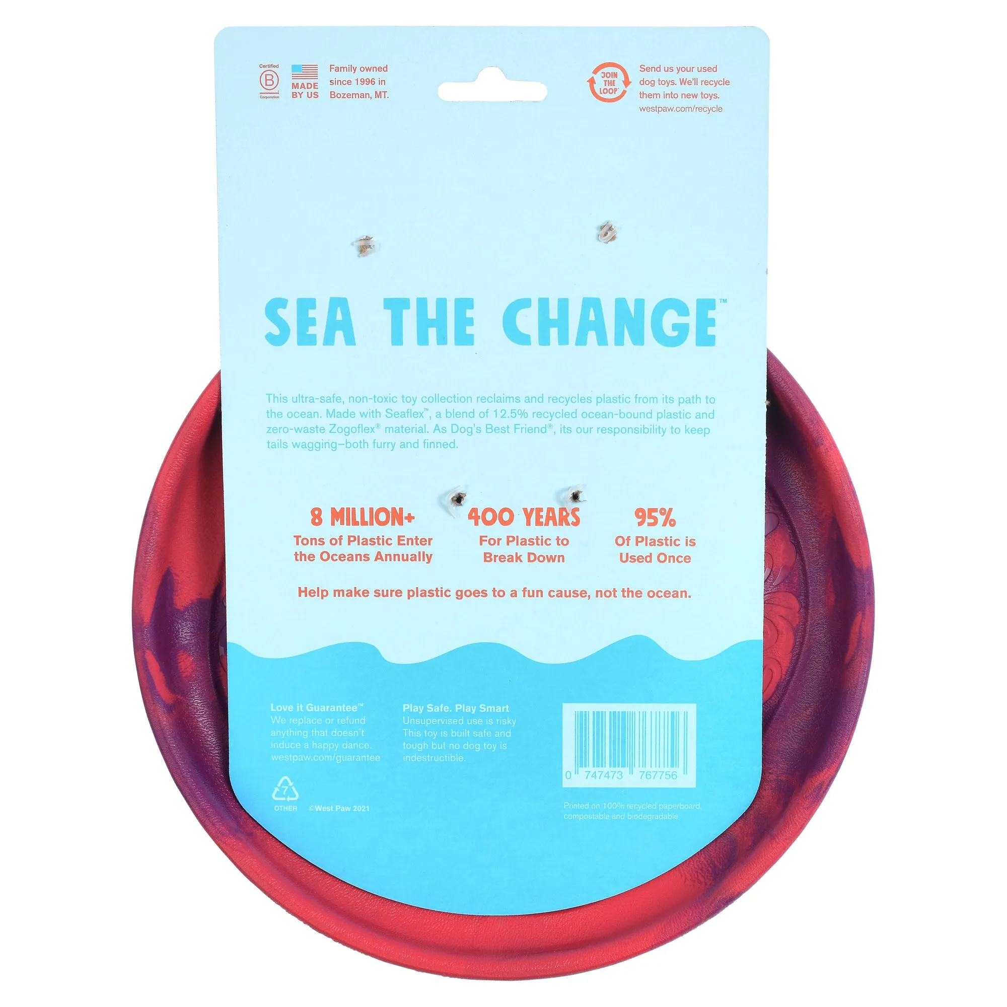 The Perfect Fetch Flyer Dog Toy made from Recycled Plastic