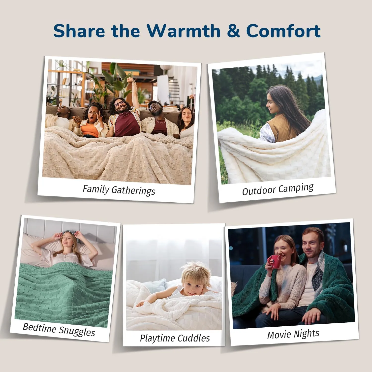 Ultra Soft Throw Blanket for Couch and Bed, Cozy Sherpa Fleece Thick Warm Throw Blanket for Winter, Decorative 3D Checkered Blanket for Camping, Sage Green 50x60 Inches
