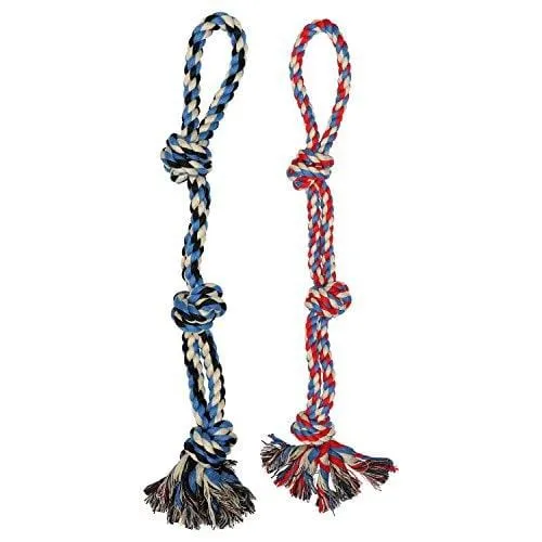 XL DOG ROPE TOYS FOR AGGRESSIVE CHEWERS - LARGE DOG BALL FOR LARGE AND MEDIUM DOGS - BENEFITS NON-PROFIT DOG RESCUE - LARGE FLOSS ROPE FOR DOGS DENTAL HEALTH - 100% COTTON ROPE TOY FOR LARGE DOGS